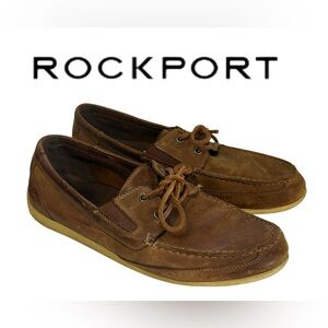 MEN’S ROCKPORT LEATHER BOAT SHOES